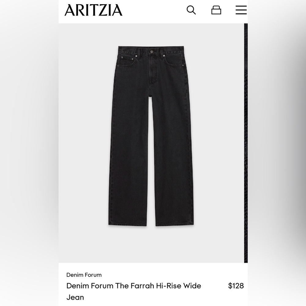 Denim Forum Black Farrah hi-rise Wide Jeans